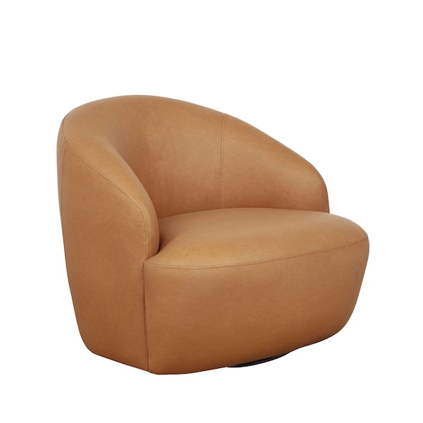 Manhattan Comfort Lukas Upholstered Swivel Accent Chair in Camel AC1631-CL - main