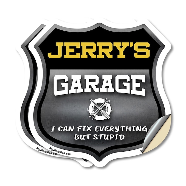 Signmission Jerry's Garage I Can Fix Everything But Stupid, 6 inch X 6 inch, Vinyl Decal, 2PK SHI-D-2PACK-6-490-JERRY - main