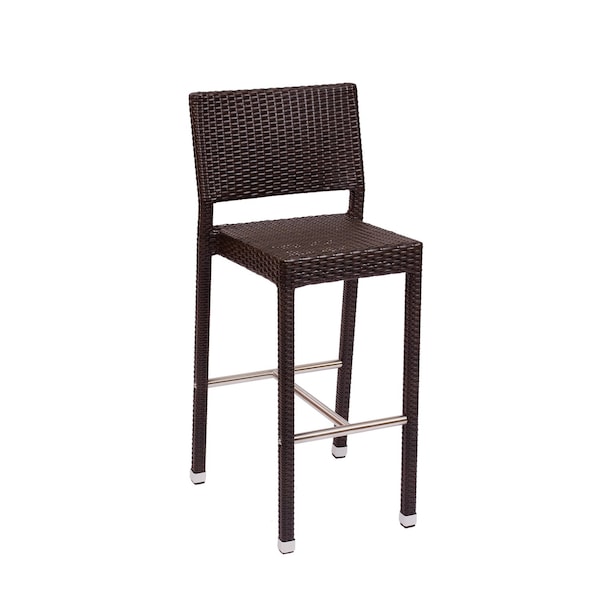Bfm Seating Monterey Barstool - Aluminum Frame - Java Synthetic Wicker PH500BJV - main