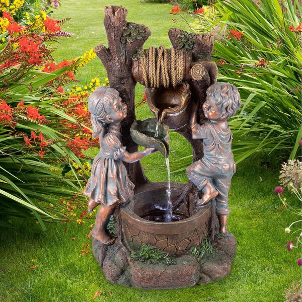 Pure Garden Outdoor Water Fountain, Antique Bronze 50-201 - main