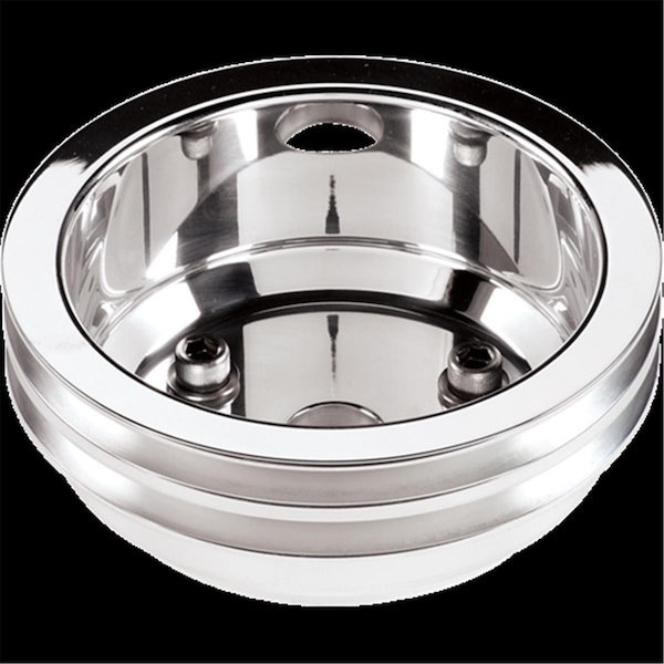 Billet Specialties 78220 2 Groove Crank Pulley for Polished Long Water with SB Chevy BSP78220 - main
