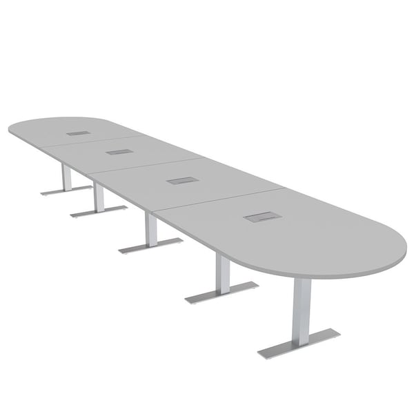 Skutchi Designs 20ft Racetrack Conference Table With Power | Harmony Series | 20 Person Meeting Room Table HAR-RAC-48X240-T-U779-ESIL - main