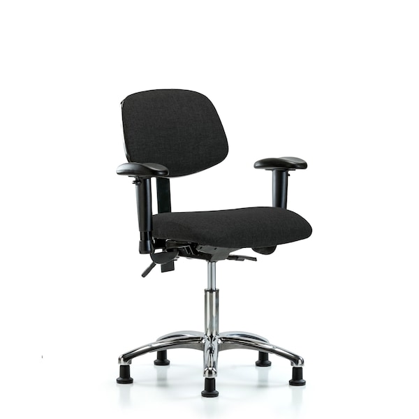 Blue Ridge Ergonomics Desk Chair Desk Chair, Fabric, Chr Tilt AA Glides, Blk, Adjustable Arms, 19" to 24" Height, Fabric BR-FDHCH-CR-T1-A1-RG-F42 - main
