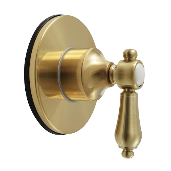Kingston Brass Single-Handle Six-Way Diverter Valve with Round Trim Kit, Brushed Brass KS4037BAL - main