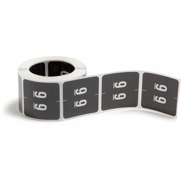 Smead NUMERICAL END TAB FILE FOLDER LABELS, 9, 1.5 X 1.5, BLACK, 250/ROLL 67429 - main