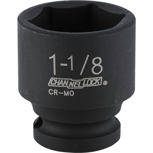 Channellock 1/2'' Drive 1-1/8'' 6-Point Shallow Standard Impact Socket 313599 - main