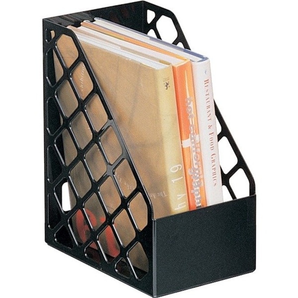 Officemate Magazine File, Black, Plastic, 6 1/8 in W, 9 1/2 in L, 11 3/4 in H, 9.5" D, 1 Number of Compartments 26083 - main