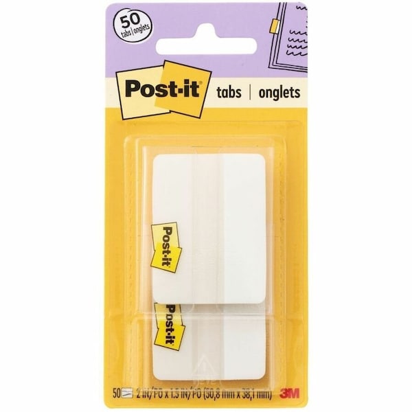 Post-It PostitDurable Tabs 686F50WH, 2"x1., PK24 686F50WH - main
