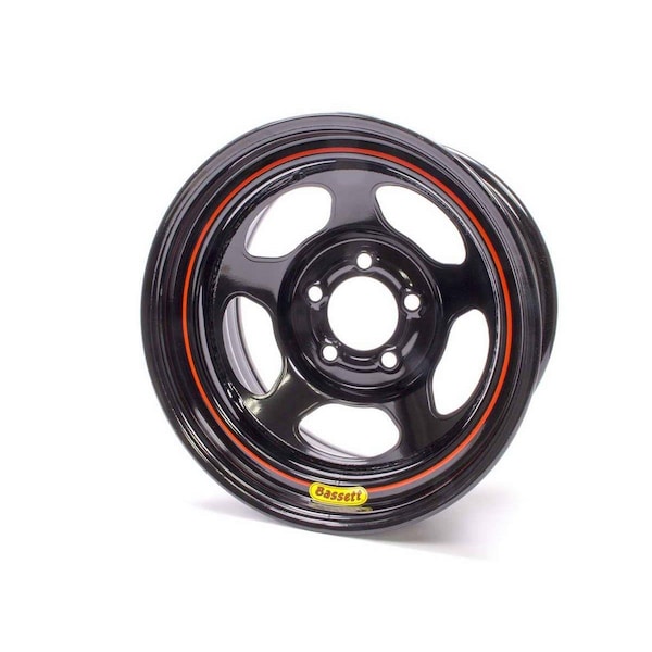 Bassett 58R54EB Armor Edge Dirt Track Wheel - 15 x 8 in. - 5 x 5 in. - Black - 4 in. Back Spacing BAS58R54EB - main