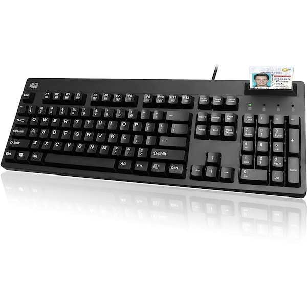 Adesso TAA COMPLIANT USB ANTIMICROBIAL KEYBOARD, BUILT-IN SMART CARD READER, WIT AKB-630SB-TAA - main