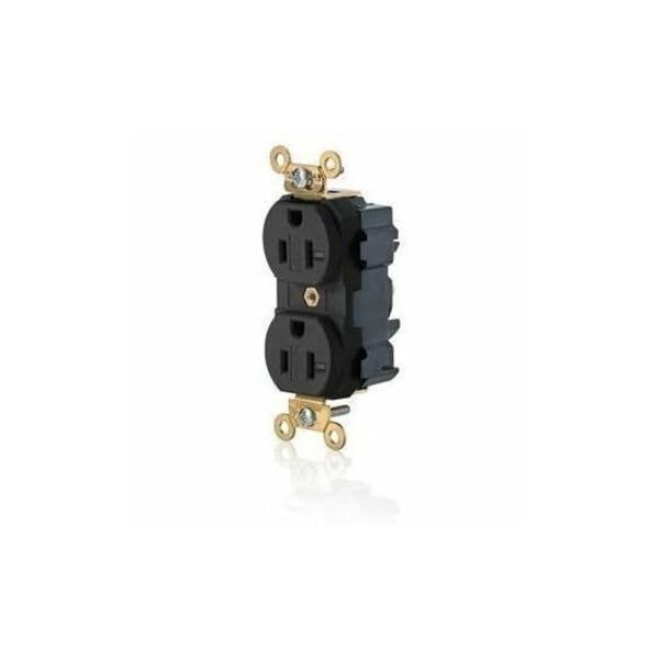 Leviton DuplexReceptcle, 20A, Black, 125V, Commrcial M5362-SE - main