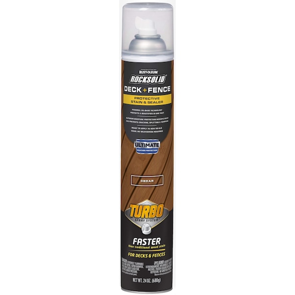 Rust-Oleum Deck and Fence Protective Stain and Sealer Turbo Spray, Cedar, 24 oz 392994 - main