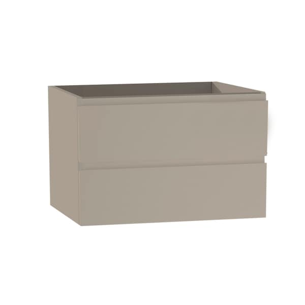 Homeroots 28" Light Brown Wood Freestanding Bathroom Vanity With White Sink And Two Drawers 627459 - main