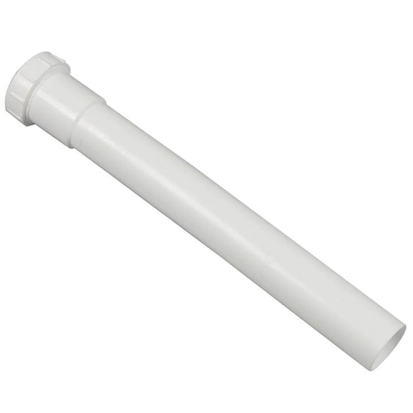 Danco Pipe Extension Tube, 1-1/2 in, 12 in L, Slip-Joint, Plastic, White 94031 - main