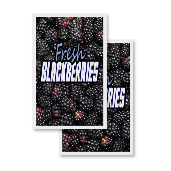 Signmission Fresh Blackberries, Vinyl Decals Only 24 Inch x 36 Inch, Vinyl Decal, 2PK DSB-2436-2PACK-Fresh Blackberries - main