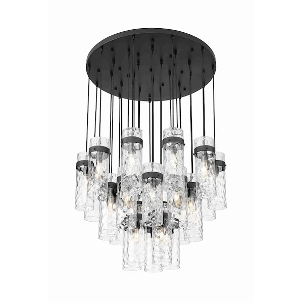 Z-Lite Fontaine 27 Light Chandelier, Matte Black, 39.5 In W x 15 In H 7002P5-27R-MB - main
