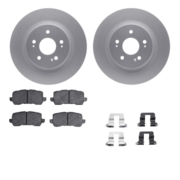Dynamic Friction Co DFC GEOSPEC Coated Rotors with 5000 Brake Pads - Ceramic and Hardware 4512-59198 - main