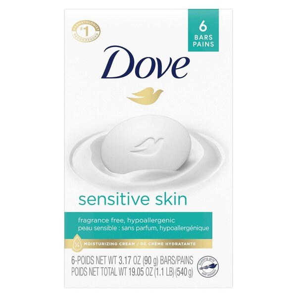 Dove Sensitive Skin Beauty Bar Soap, 19.02 Ounce, 6PK 64344029 - main