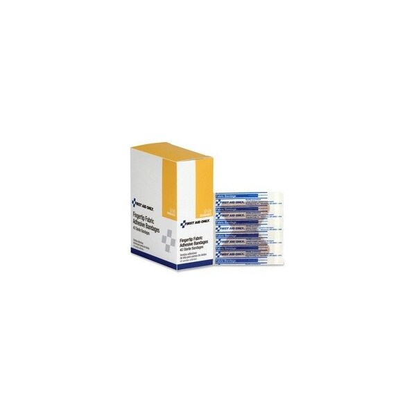 First Aid Only Fingertip Fabric Adhesive Bandages, 40, 2.50in Width x 3.25in Length, White, Fabric, 1 Box G126 - main