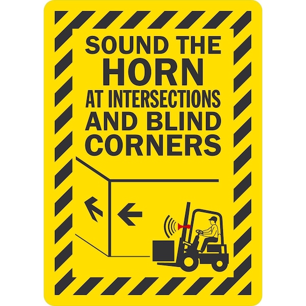 Lyle Sound The Horn At Intersections And Blind Corners, 5x7, Engineer Grade, Yellow G-16837-ED_5x7 - main