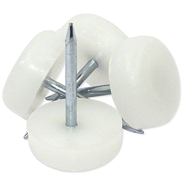 Richelieu 0.62 in. TruGuard Plastic Base Round Nail On Glides, White, 4PK 235906 - main