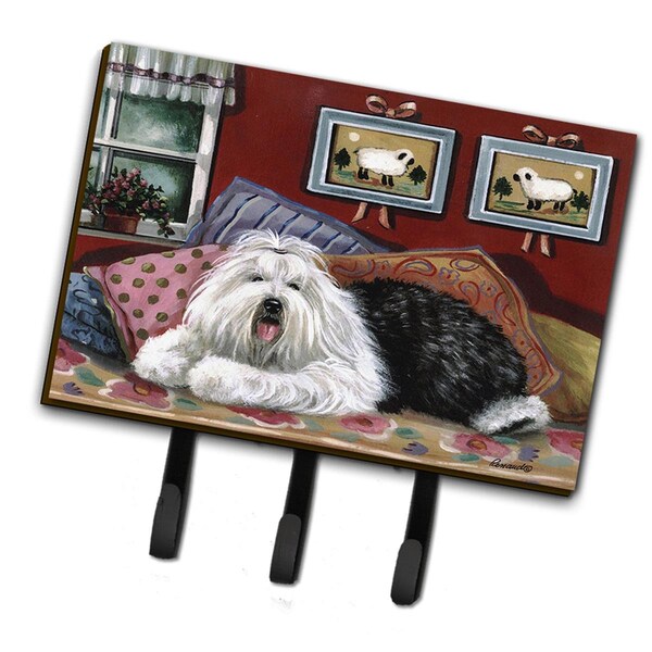 Carolines Treasures 6 x 2 x 9 in. Old English Sheepdog Sweet Dreams Leash or Key Holder PPP3266TH68 - main
