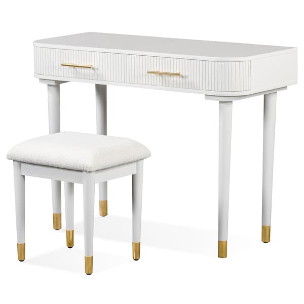 Homeroots 40" White Wood Lighted Mirrored Dresser 691712 - main