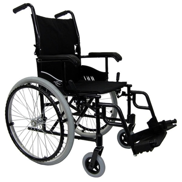 Karman Healthcare 18 in. seat 24 lbs. Ultra Lightweight Wheelchair with Swing Away Footrest in Black LT-980-BK - main