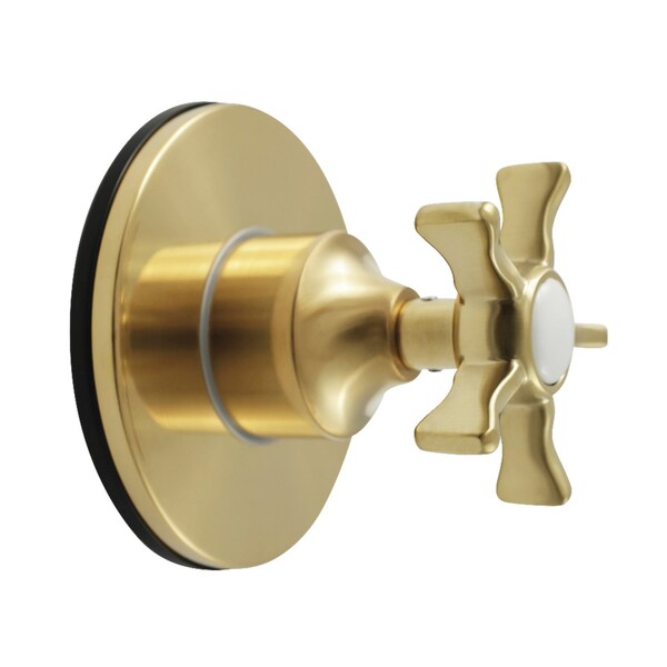 Kingston Brass Single-Handle Three-Way Diverter Valve with Round Trim Kit, Brushed Brass KS3037NX - main