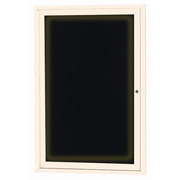 Aarco Illuminated Enclosed Letter Board Directory w/ Powder Coated Ivory Al Frame, 24''Hx18''W 1 Door ADC2418IIV - main