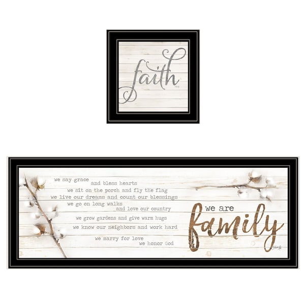Homeroots Set Of Two We are Family 1 Black Framed Print Wall Art, 2PK 406103 - main