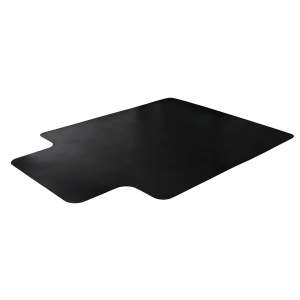 Floortex Advantagemat Black Vinyl Lipped Chair Mat for Carpets - 45" x 53" FR114553LLBV - main