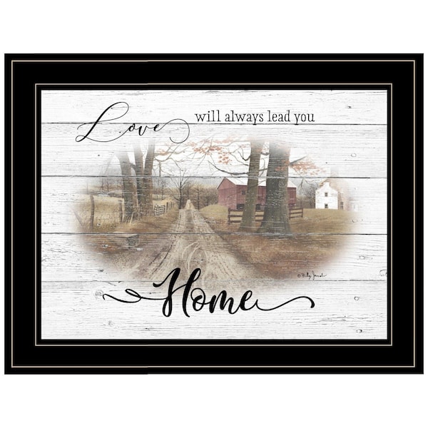 Homeroots Love Will Always Lead You Home Farmhouse Black Framed Print Wall Art 406379 - main