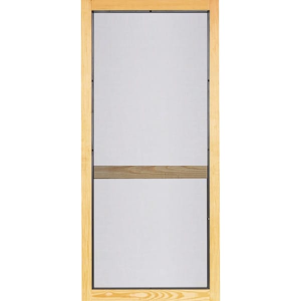 Screen Tight Woodcraft 32'' Wx80'' Hx1'' Thick Natural Wood Screen Door WCRA32H - main