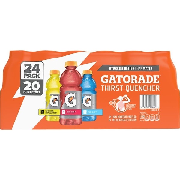 Gatorade Thirst Quencher Sports Drink, Liquid, Fruit Punch, Lemon, Orange Flavor, 20 oz Bottle 20781 - main