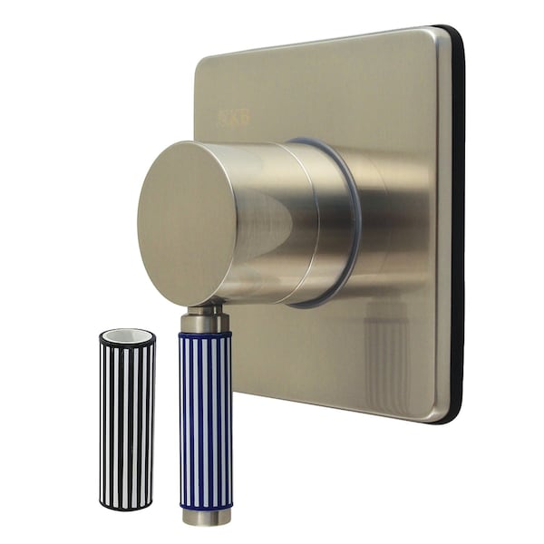 Kingston Brass Single-Handle Three-Way Diverter Valve with Square Trim Kit, Brushed Nickel KS3048KPS - main