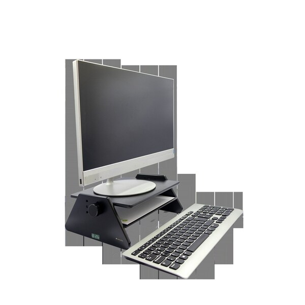 Homeroots Modern Black Adjustable Three Level Ergonomic Monitor Stand 473007 - main