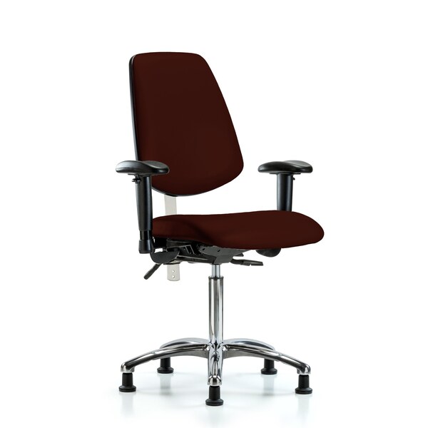 Blue Ridge Ergonomics Clean Room Chair Vin Med Ben Chair, Med, Bk, Burg, CL100, Adjustable Arms, 22" to 29" Height, Vinyl BR-NCR-VMBCH-MB-CR-T1-A1-NF-RG-8569 - main