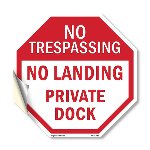 Signmission No Trespassing No Landing Private D, 18 Inch X 18 Inch, Vinyl Decal OC-D-18-95 - main