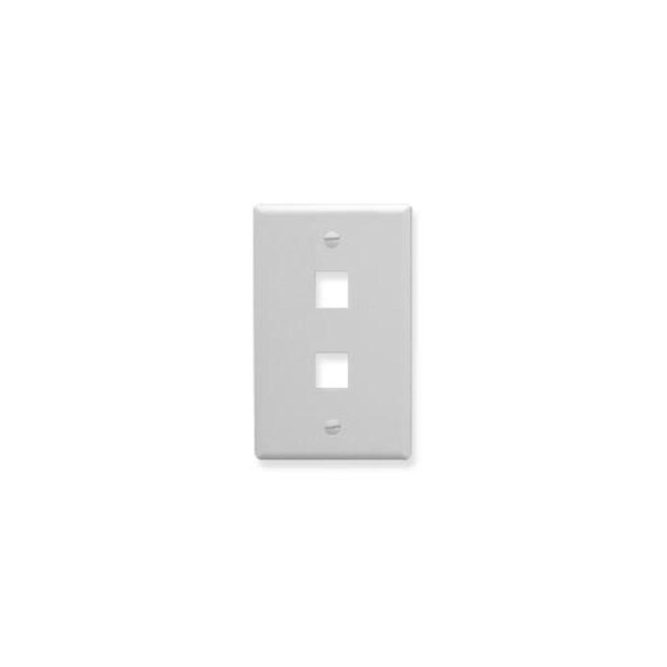 Teledynamics Single Gang Faceplate - 2 x Sockets 1-Gang - White ICC-IC107LF2WH - main