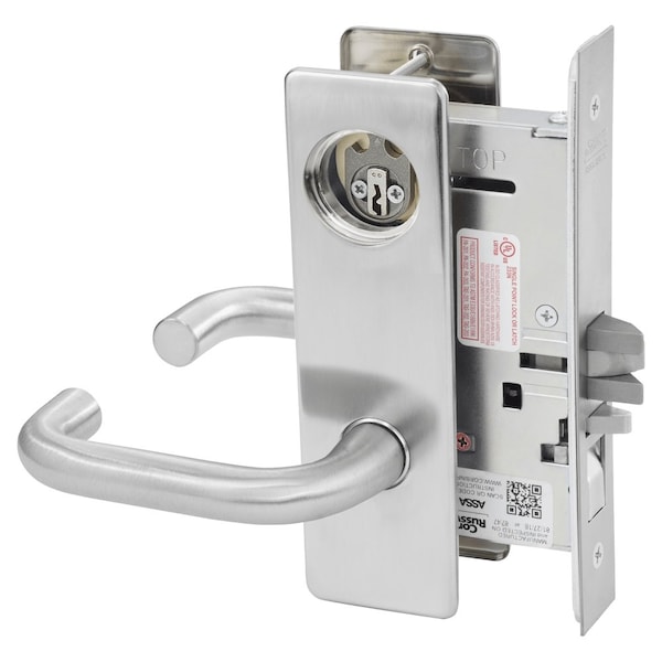 Corbin Russwin Entrance or Office Mortise Lock, LW Lever, M Escutcheon, Satin Chrome ML2051 LWM 626 LC - main
