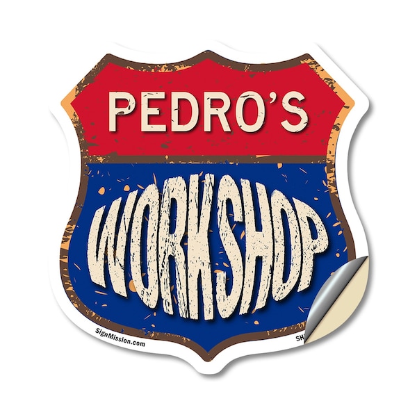 Signmission Pedro's Workshop, 18 Inch X 18 Inch, Vinyl Decal SHI-D-18-489-PEDRO - main