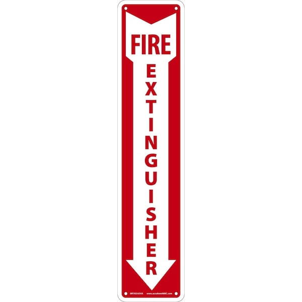 Accuform Fire Extinguisher Sign, 18X4", R/WHT, AL MFXG545VA - main