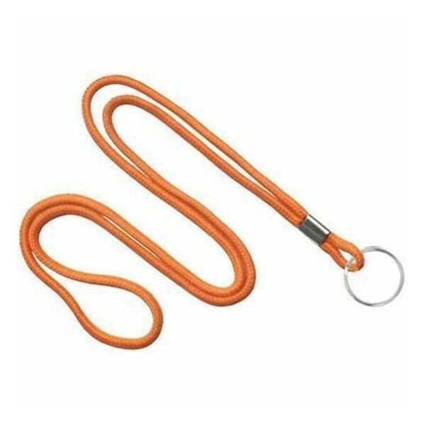 Brady LANYARD STANDARD, ORANGE, ROUND WOVEN LANYARD W/NICKEL PLATED STEEL, SPLIT RING 2135-3105 - main