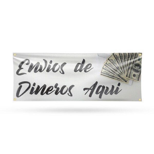 Signmission Envios de Dineros Aqui, 18 Inch x 48 Inch, Vinyl Banner B-30561 - main