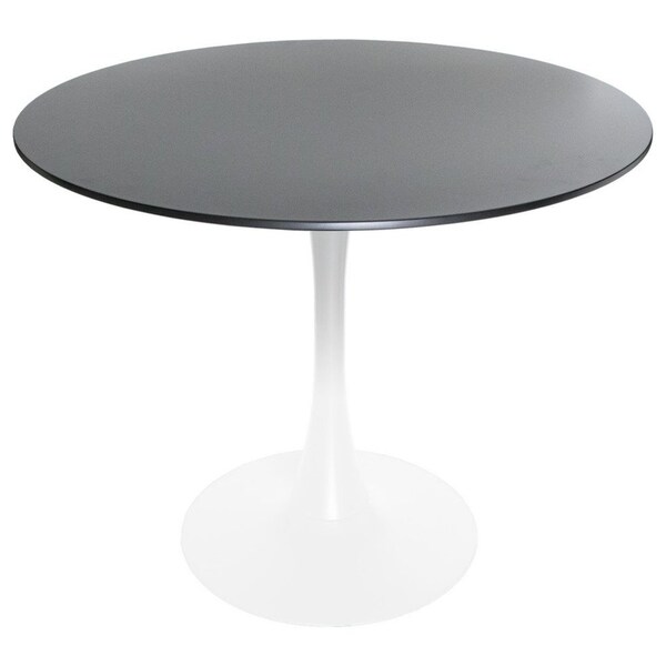 Leisuremod Round 32 in W, 29 in L, MDF/Iron, White/Black BTW-31BL - main