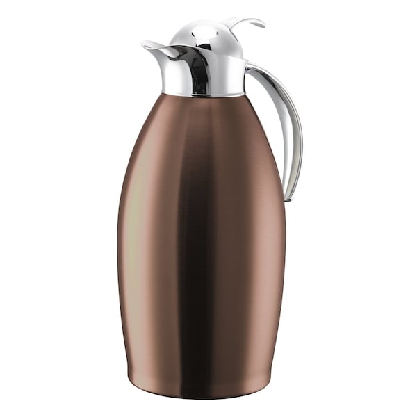 Service Ideas Nicollet Series 1.5-Liter Stainless Vacuum Insulated Carafe with Push Button Lid in Rose Gold NIC15BSPBRG - main