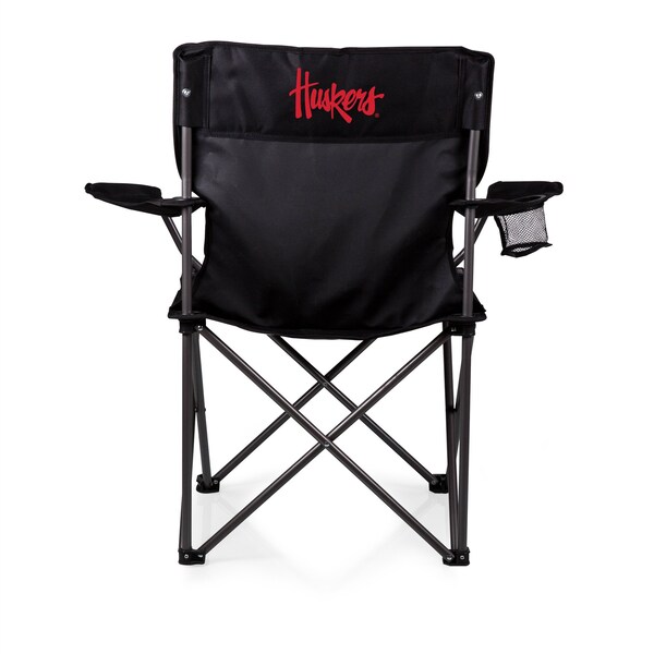 Picnic Time Family Of Brands NCAA Nebraska Cornhuskers PTZ Camp Chair - Beach Chair with Carrying Bag, Black 804-00-179-404-0 - main