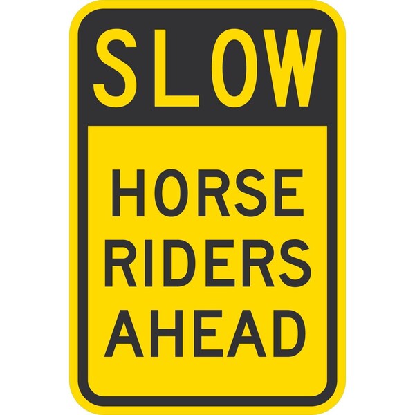 Lyle Slow Horse Riders Ahead, 12x18, Non-Reflective, Yellow G-4659-NA_12x18 - main