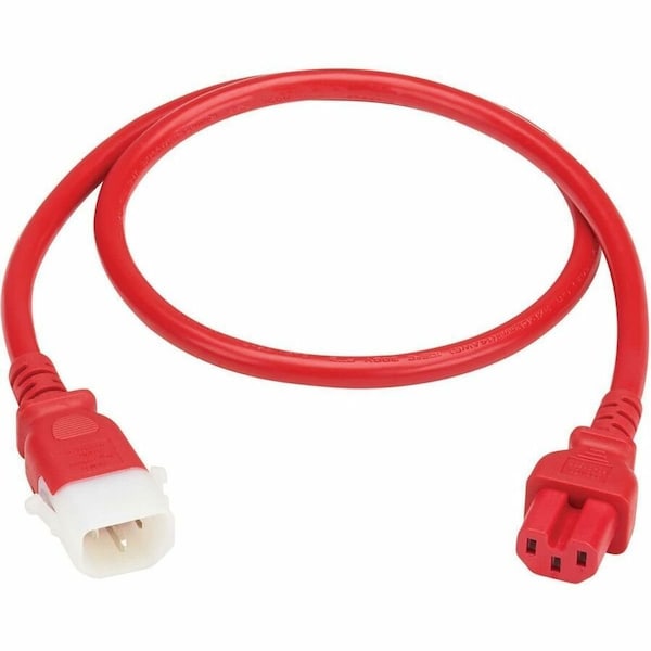 Eaton Tripp Lite series PDU Power Cord C15 to P-Lock C14 Heavy-Duty 15A 250V 14AWG 3ft Red, 6PK P018-E03-ARD-6 - main